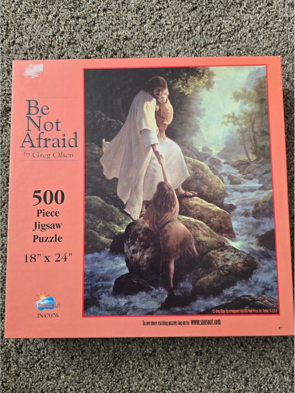 SunsOut Be Not Afraid 500 Piece Jigsaw Puzzle Greg Olsen Jesus Complete